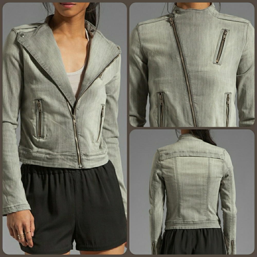 J Brand Lunar Denim Moto Jacket M